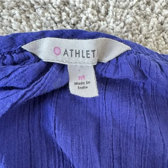 Athleta 100% Cotton Medium Blue Beaded Tunic Top / Beach Cover-Up – Size M - Picture 4 of 10